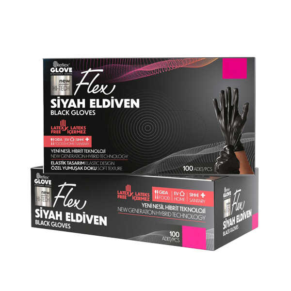 Reflex Flex Pudrasız Eldiven Siyah Medium