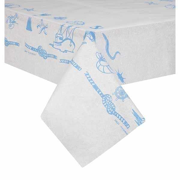 Marin Desen Kağıt Masa Örtüsü Rulo 50m - Tekli olarak 150 x 100 cm ebatlarında, 50 m uzunluğunda, deniz temalı, su geçirmez, tek kullanımlık rulo kağıt masa örtüsü. ön yüzü emici özelliği olan kağıt, arka yüzü sıvı geçirmez film kaplıdır. Perforeli olduğundan kolayca koparılabilir. Bir rulodan 33 adet 100 x 150 cm ebadında masa örtüsü çıkmaktadır.
Piknik, bahçe, plaj, ocakbaşları gibi yemek yenen her yerde kullanıma uygun, kullan at olması sebebiyle pratik bir üründür.
Balık restaurantları, toplu yemek organizasyonları, cafelerde kumaş masa örtülerine alternatif olarak şık bir sunum sağlar.